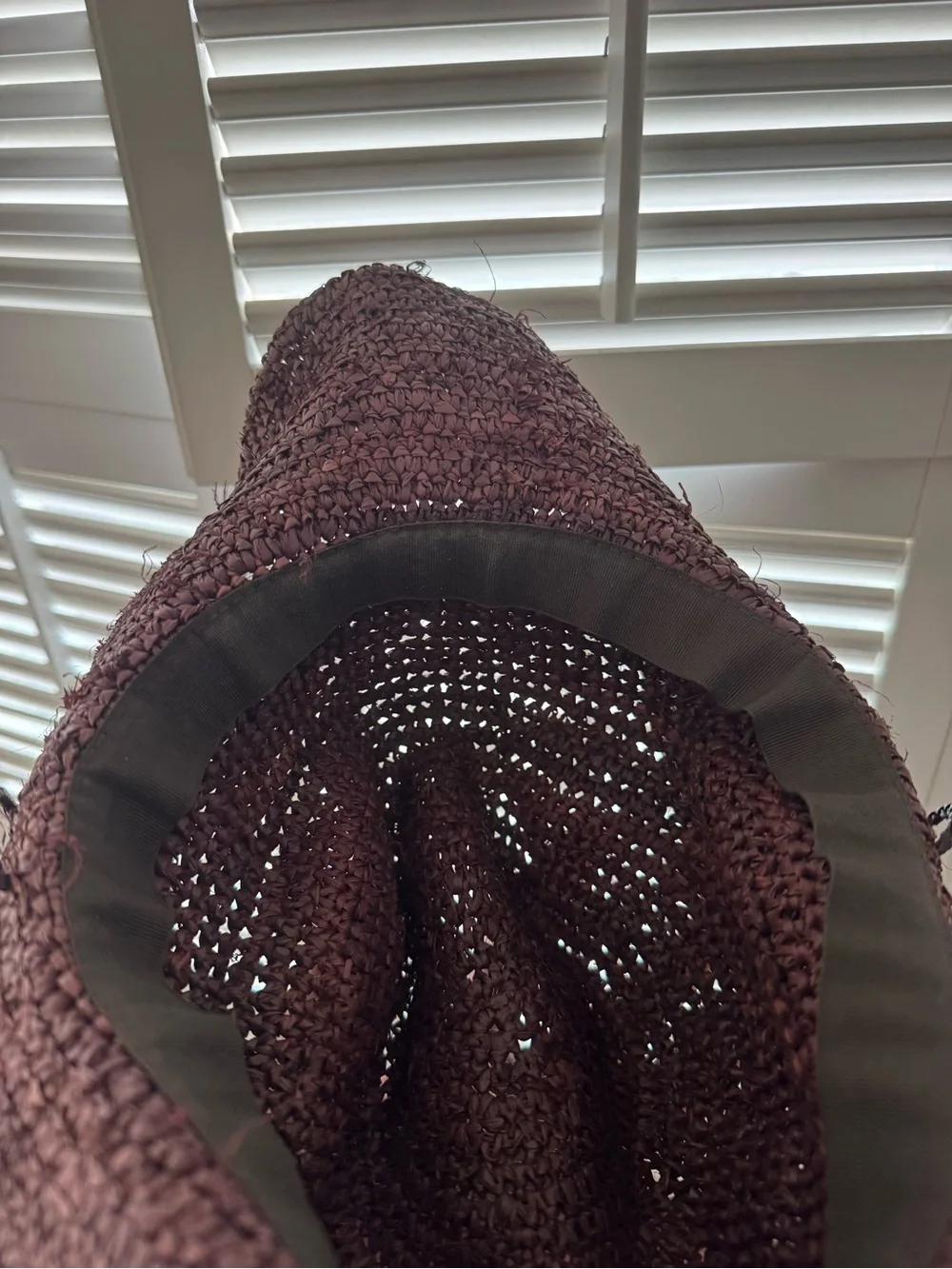 Free People Woven Raffia Straw Cowboy Hat in Dark Brown